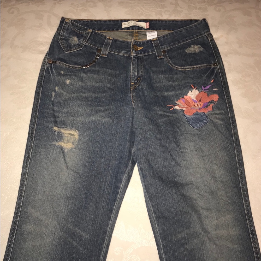 Levi’s vintage 504 slouch straight embroidered